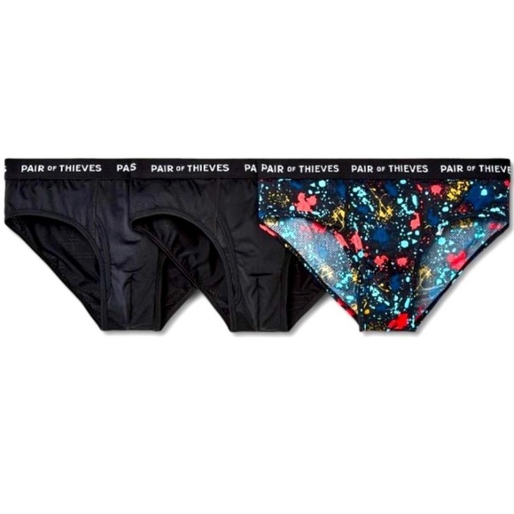Pair of Thieves Men's 3pk Splatter Super Fit
Briefs - Picture 1 of 2